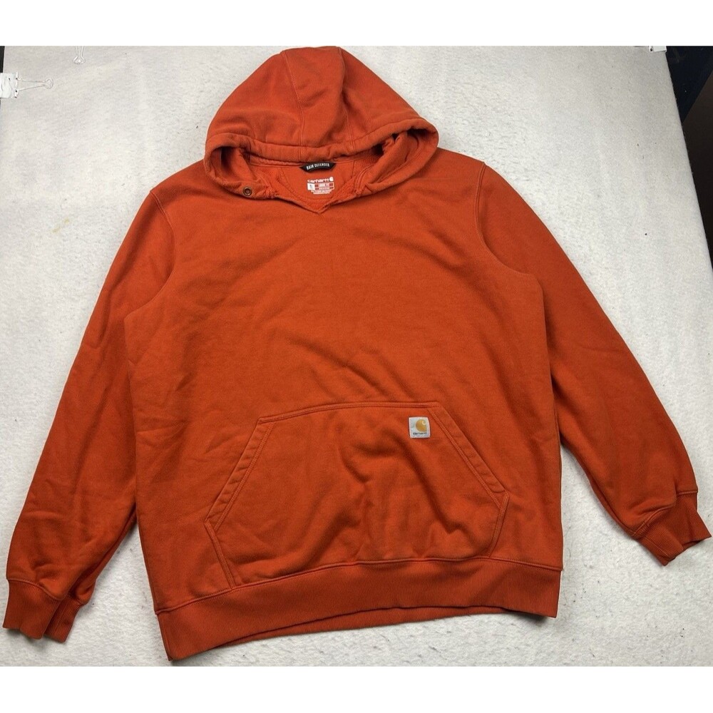 Carhartt Rain Defender Men’s XL Burnt Orange Loose Fit Pullover Hoodie Fall 2021